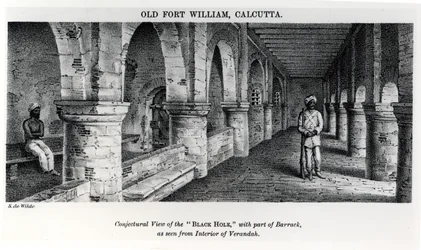 Ancien fort William, Calcutta, avec une vue conjecturale du 