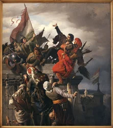 Le sacrifice de Titusz Dugovics (? -1456). Héros national hongrois, qui s
