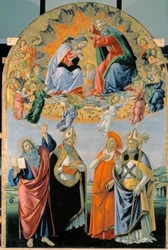 Couronnement de la Vierge avec quatre saints