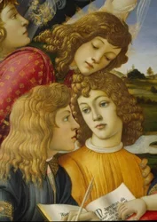 Marie avec enfant et cinq anges