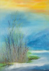 Mystic Moment, 2024 (technique mixte/huile sur toile)