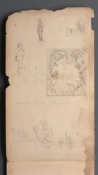 Carnet de croquis, page 01 : Autoportraits avec Vignittes