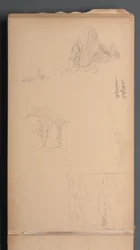 Carnet de croquis, page 09 : Montagnes et rochers, 1859