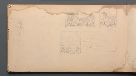 Sketchbook, page 39 : Vignittes du paysage du Maine
