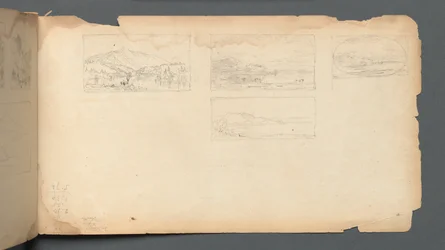 Carnet de croquis, page 40 : Paysage du Maine, 1859