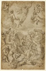 Saint Roch et la Vierge intercédant auprès du Christ pour les victimes de la peste