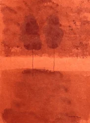 Paysage abstrait rouge