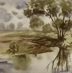 Reflet sur la rivière tranquille