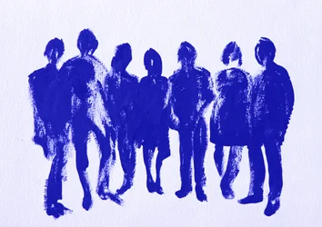 Formes bleues reliées