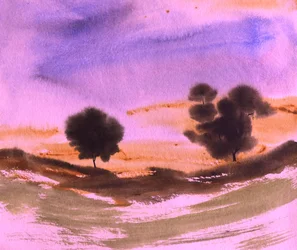 Paysage de coucher de soleil enchanteur