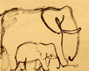 Éléphante et son petit