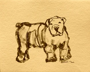 Esquisse expressive de bouledogue