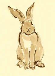 Doux lapin sépia