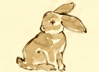 Doux lapin sépia
