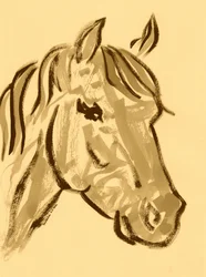 Gracieuse esquisse de cheval