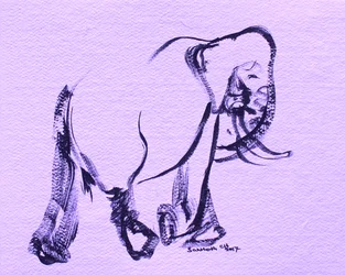 Gracieux éléphant violet