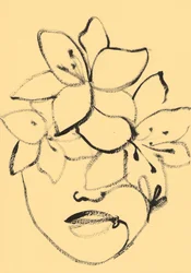 Visage floral minimaliste
