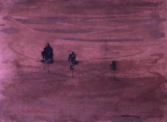 Paysage minimaliste couleur prune