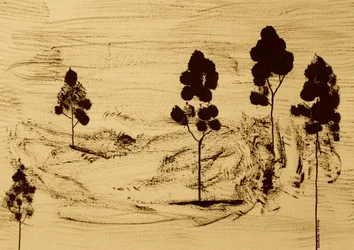 Paysage minimaliste en sépia