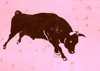 Taureau rose à l