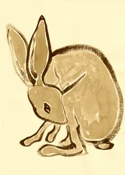 Lapin des bois tranquille