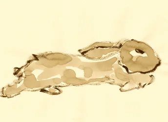 Aquarelle de lapin courant