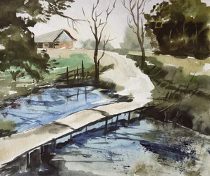 Pont rustique à la campagne
