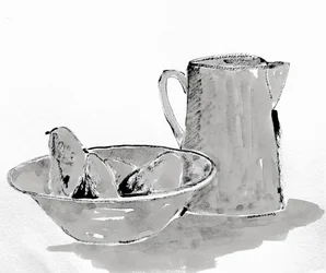 Nature morte rustique aux poires