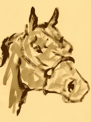 Portrait de cheval sépia