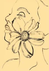 Visage fleuri serein