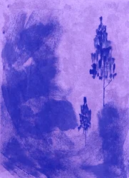 Sereins arbres violets