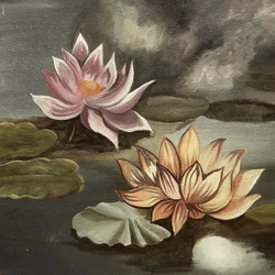 Étang de lotus orageux