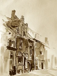 Bâtiment urbain sépia vintage