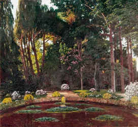 Art Nouveau "Le Jardin" (Arbucies). Peinture de Santiago Rusiñol y Prats (1861-1931) fin du XIXe siècle. El Vendrell. Maison-Musée Pau Casals.
