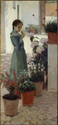 Fleurs. La fille avec l