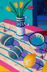 Nature morte # , 2025 (acrylique sur panneau)