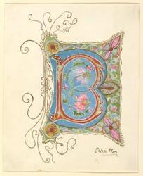 Dessin, Initiale illuminée