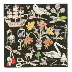 Le cygne et le chardon, 2021 (collage sur carré imprimé)
