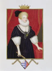 Portrait de Lady Catherine Grey (vers 1538-1668), comtesse de Kent, tiré des «Mémoires de la cour de la reine Élisabeth», publié en 1825