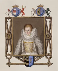 Portrait de Lettice Knollys (c.1541-1634) Fille de Sir Francis Knollys, des Mémoires de la Cour de la Reine Elizabeth, publié en 1825