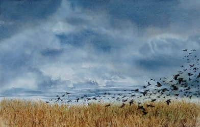 Le temps de partir, 2018 (Linogravure)