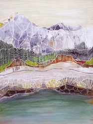 Lac de montagne géométrique