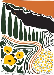 Paysage de cyprès de Toscane