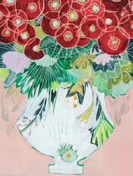 Vase aux motifs floraux éclatants