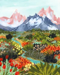 Paysage de montagne aux couleurs éclatantes