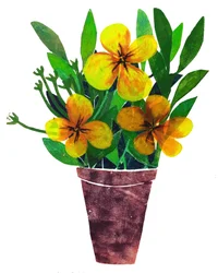 Pot de plante jaune, 2019