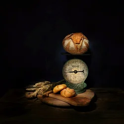 Nature morte au pain artisanal
