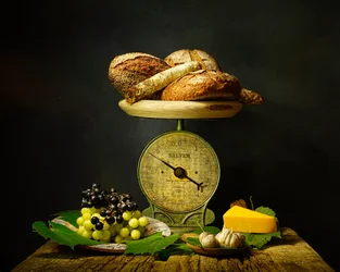 Nature morte rustique au pain