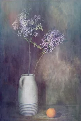 Nature morte rustique au lilas