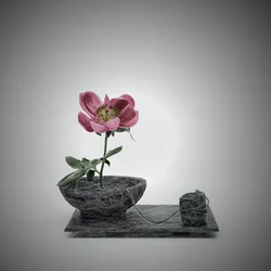Scène de fleurs roses entrelacées